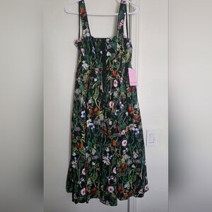 Avec Les Filles Butterfly Floral Midi Dress